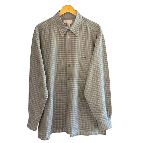ERMENEGILDO ZENGA | Men’s Tan Plaid Button down Shirt Beige Gray Xl - Picture 1 of 10